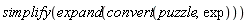 simplify(expand(convert(puzzle, exp)))
