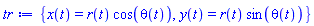 {x(t) = r(t)*cos(theta(t)), y(t) = r(t)*sin(theta(t))}