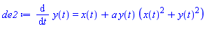diff(y(t), t) = x(t)+a*y(t)*(x(t)^2+y(t)^2)