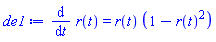 diff(r(t), t) = r(t)*(1-r(t)^2)