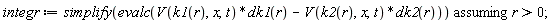 integr := `assuming`([simplify(evalc(V(k1(r), x, t)*dk1(r)-V(k2(r), x, t)*dk2(r)))], [r > 0])