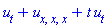 diff(u(x, y, t), t)+diff(diff(diff(u(x, y, t), x), x), x)+t*(diff(u(x, y, t), t))