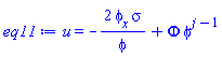 u(x, t) = -2*(diff(phi(x, t), x))*sigma/phi(x, t)+Phi(x, t)*phi(x, t)^(j-1)