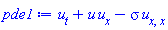 diff(u(x, t), t)+u(x, t)*(diff(u(x, t), x))-sigma*(diff(diff(u(x, t), x), x))