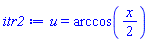 u = arccos((1/2)*x)