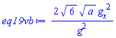 2*6^(1/2)*a^(1/2)*(diff(g(x, t), x))^2/g(x, t)^2