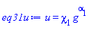 u(x, t) = chi[1]*g(x, t)^alpha[1]