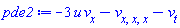 -3*u(x, t)*(diff(v(x, t), x))-(diff(diff(diff(v(x, t), x), x), x))-(diff(v(x, t), t))