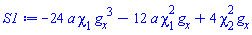 -24*a*chi[1]*(diff(g(x, t), x))^3-12*a*chi[1]^2*(diff(g(x, t), x))+4*chi[2]^2*(diff(g(x, t), x))