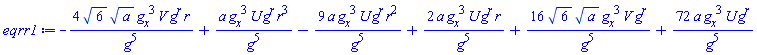 -4*6^(1/2)*a^(1/2)*(diff(g(x, t), x))^3*V(x, t)*g(x, t)^r*r/g(x, t)^5+a*(diff(g(x, t), x))^3*U(x, t)*g(x, t)^r*r^3/g(x, t)^5-9*a*(diff(g(x, t), x))^3*U(x, t)*g(x, t)^r*r^2/g(x, t)^5+2*a*(diff(g(x, t), x))^3*U(x, t)*g(x, t)^r*r/g(x, t)^5+16*6^(1/2)*a^(1/2)*(diff(g(x, t), x))^3*V(x, t)*g(x, t)^r/g(x, t)^5+72*a*(diff(g(x, t), x))^3*U(x, t)*g(x, t)^r/g(x, t)^5
