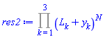 Product((L[k]+y[k])^N, k = 1 .. 3)