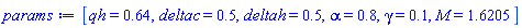 [qh = .64, deltac = .5, deltah = .5, alpha = .8, gamma = .1, M = 1.6205]
