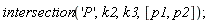 intersection('P', k2, k3, [p1, p2])