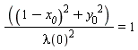 ((1-x__0)^2+y__0^2)/lambda(0)^2 = 1