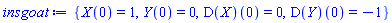 {X(0) = 1, Y(0) = 0, (D(X))(0) = 0, (D(Y))(0) = -1}