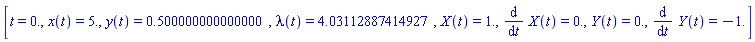 [t = HFloat(0.0), x(t) = HFloat(5.0), y(t) = HFloat(0.5), lambda(t) = HFloat(4.03112887414927), X(t) = HFloat(1.0), diff(X(t), t) = HFloat(0.0), Y(t) = HFloat(0.0), diff(Y(t), t) = HFloat(-1.0)]