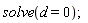 solve(d = 0)