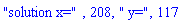 "solution x=", 208, " y=", 117