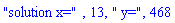 "solution x=", 13, " y=", 468