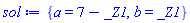 {a = 7-_Z1, b = _Z1}