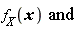 "`f__X`(x) and "