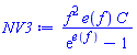 f^2*e(f)*C/(exp(e(f))-1)