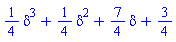 (1/4)*delta^3+(1/4)*delta^2+(7/4)*delta+3/4