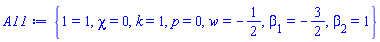 {1 = 1, chi = 0, k = 1, p = 0, w = -1/2, beta[1] = -3/2, beta[2] = 1}