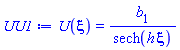 U(xi) = b[1]/sech(h*xi)
