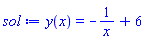 y(x) = -1/x+6