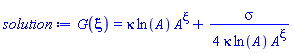 G(xi) = kappa*ln(A)*A^xi+(1/4)*sigma/(kappa*ln(A)*A^xi)