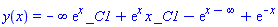 y(x) = -infinity*exp(x)*_C1+exp(x)*x*_C1-exp(x-infinity)+exp(-x)