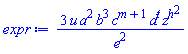 3*u*a^2*b^3*c^(m+1)*d^t*z^(h^2)/e^2