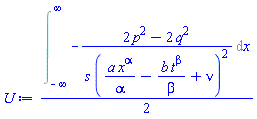 (1/2)*(Int(-(2*p^2-2*q^2)/(s*(a*x^alpha/alpha-b*t^beta/beta+nu)^2), x = -infinity .. infinity))