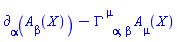Physics:-d_[alpha](A[beta](X), [X])-Physics:-Christoffel[`~mu`, alpha, beta]*A[mu](X)