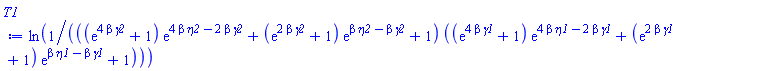ln(1/(((exp(4*beta*gamma2)+1)*exp(4*beta*eta2-2*beta*gamma2)+(exp(2*beta*gamma2)+1)*exp(beta*eta2-beta*gamma2)+1)*((exp(4*beta*gamma1)+1)*exp(4*beta*eta1-2*beta*gamma1)+(exp(2*beta*gamma1)+1)*exp(beta*eta1-beta*gamma1)+1)))