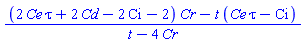 ((2*Ce*tau+2*Cd-2*Ci-2)*Cr-t*(Ce*tau-Ci))/(t-4*Cr)