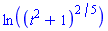 ln((t^2+1)^(2/5))