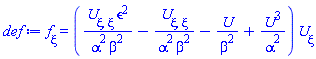 diff(f(xi), xi) = ((diff(diff(U(xi), xi), xi))*epsilon^2/(alpha^2*beta^2)-(diff(diff(U(xi), xi), xi))/(alpha^2*beta^2)-U(xi)/beta^2+U(xi)^3/alpha^2)*(diff(U(xi), xi))