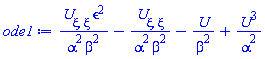 (diff(diff(U(xi), xi), xi))*epsilon^2/(alpha^2*beta^2)-(diff(diff(U(xi), xi), xi))/(alpha^2*beta^2)-U(xi)/beta^2+U(xi)^3/alpha^2