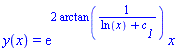 y(x) = exp(2*arctan(1/(ln(x)+c__1)))*x