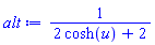 1/(2*cosh(u)+2)