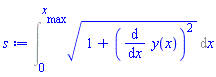 Int((1+(diff(y(x), x))^2)^(1/2), x = 0 .. x__max)