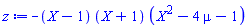 -(X-1)*(X+1)*(X^2-4*mu-1)