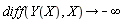 "diff(Y(X),X)->-infinity"