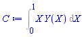 Int(X*Y(X), X = 0 .. 1)