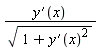(diff(y(x), x))/sqrt(1+(diff(y(x), x))^2)