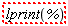 " lprint(`%`)"