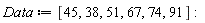 Data := [45, 38, 51, 67, 74, 91]