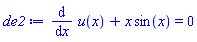 diff(u(x), x)+x*sin(x) = 0
